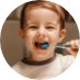 Young boy brushing his teeth