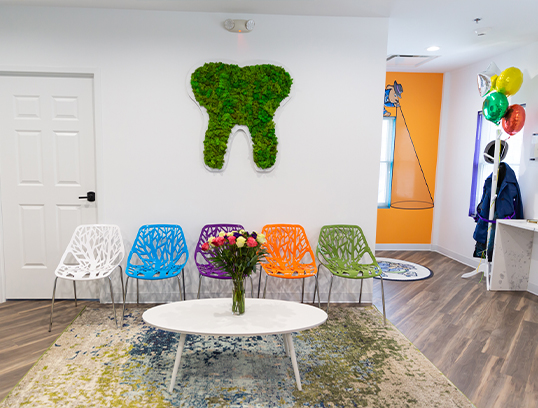 Welcoming reception area in Leesburg pediatric dental office